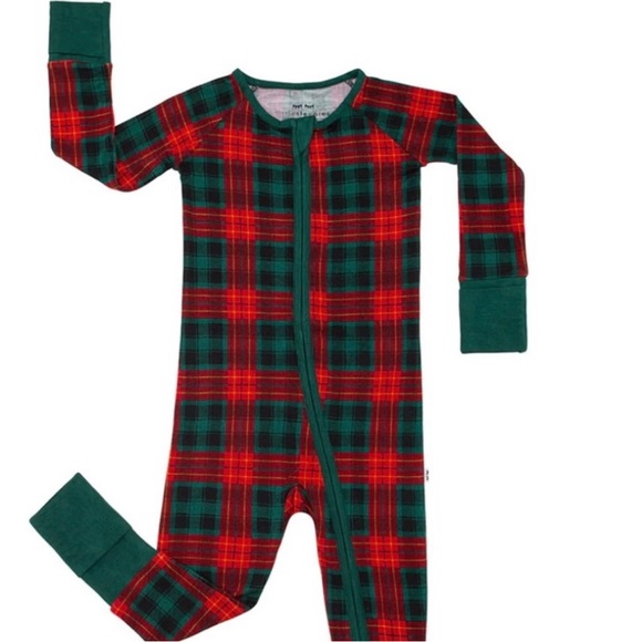 Little Sleepies bamboo tartan pajama zip sleeper onesie for baby size 0-3 months - Picture 1 of 2